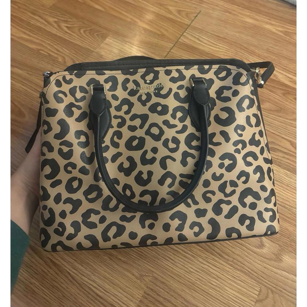 Kate Spade Darcy Leopard Large Satchel Shoulder Handbag